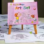 Super Mega 208-Piece Art Set with Drawing Stand Organizer