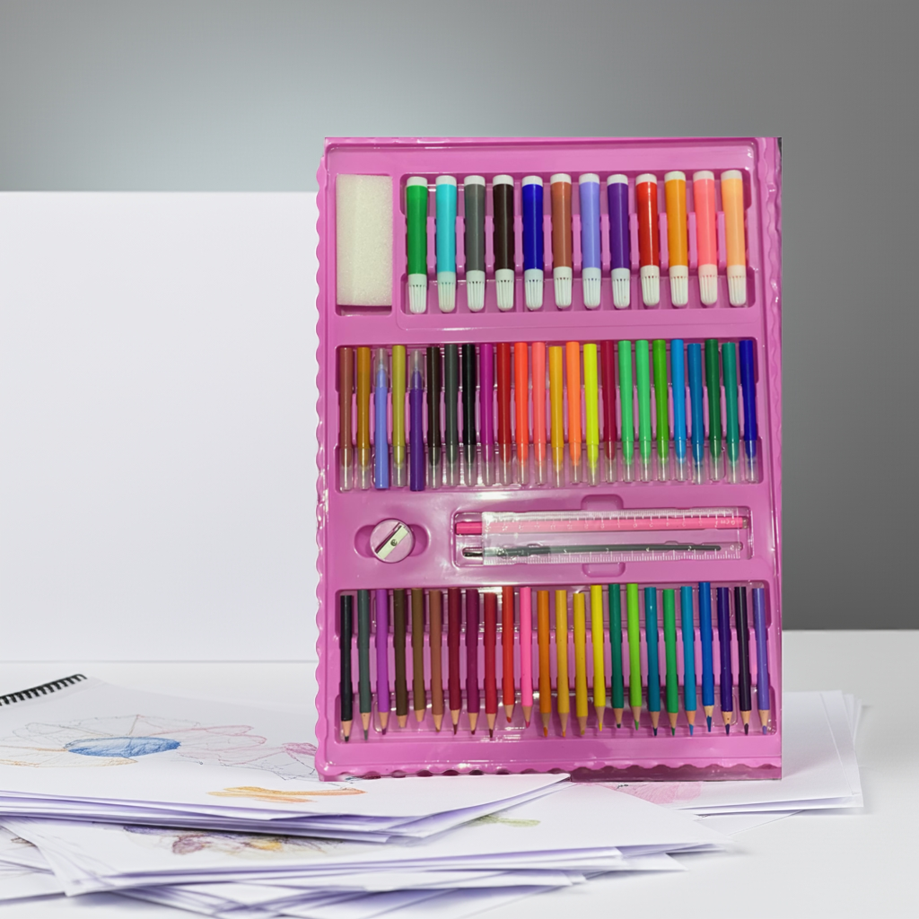 Super Mega 208-Piece Art Set with Drawing Stand Organizer