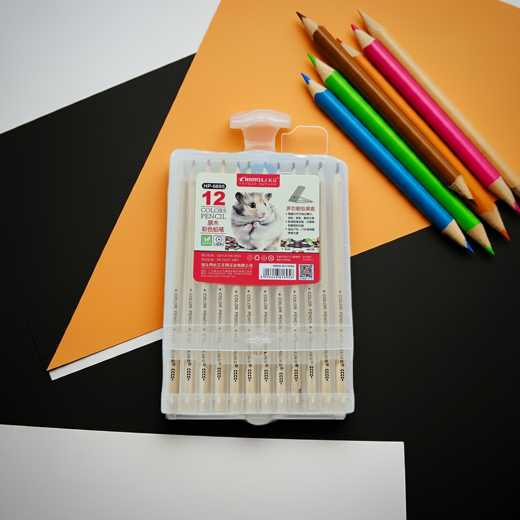 Natural Wood Color Pencil Set – 12 Shades