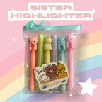 Sister Highlighter – 6pc Set with Cute Animal Toppers