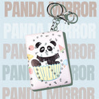 Kawaii Panda Mirror Keychain – Glitter Edition
