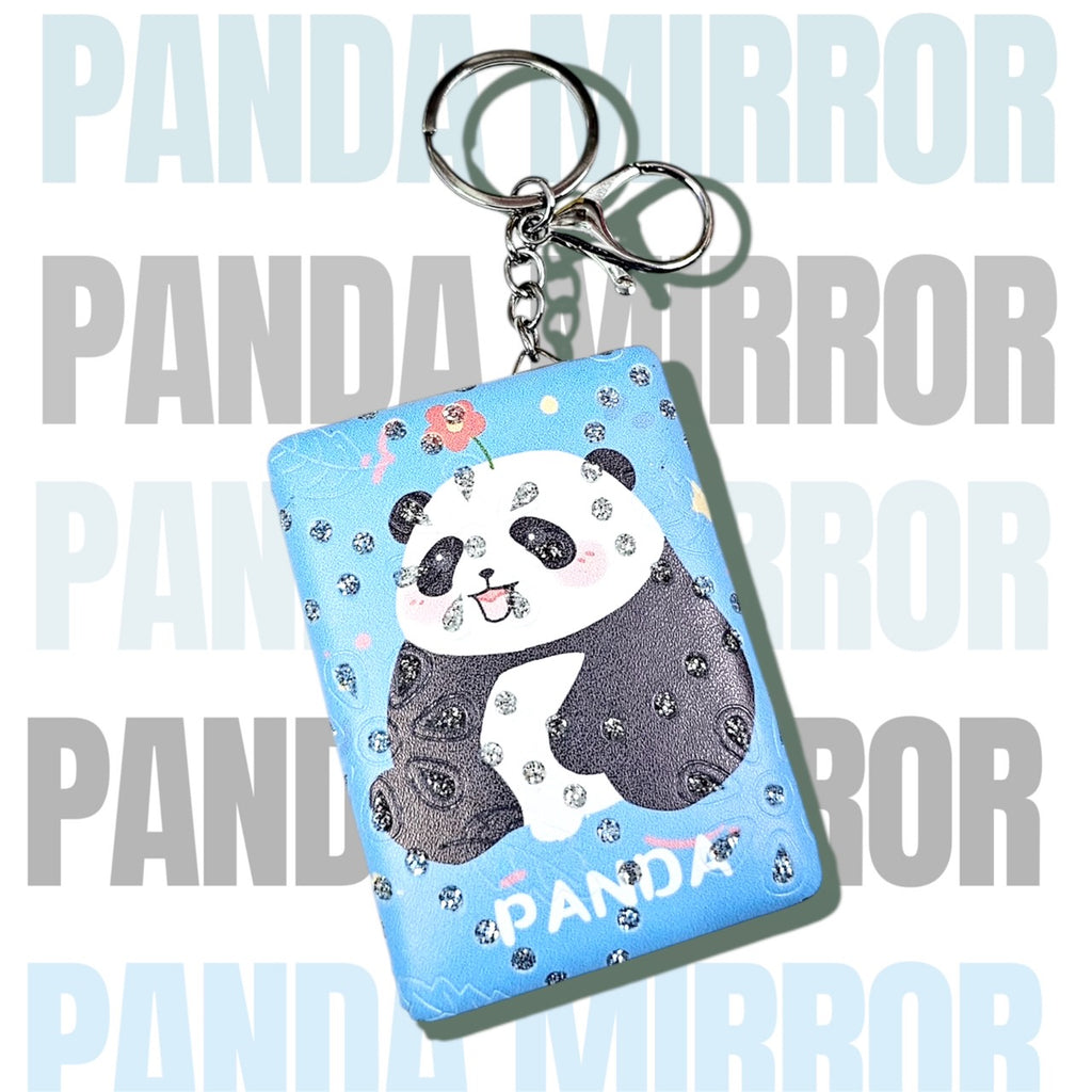 Kawaii Panda Mirror Keychain – Glitter Edition