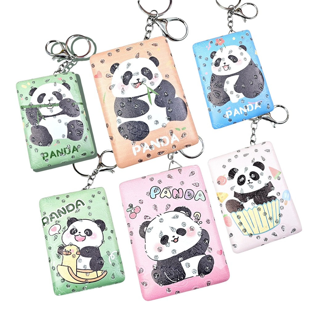 Kawaii Panda Mirror Keychain – Glitter Edition