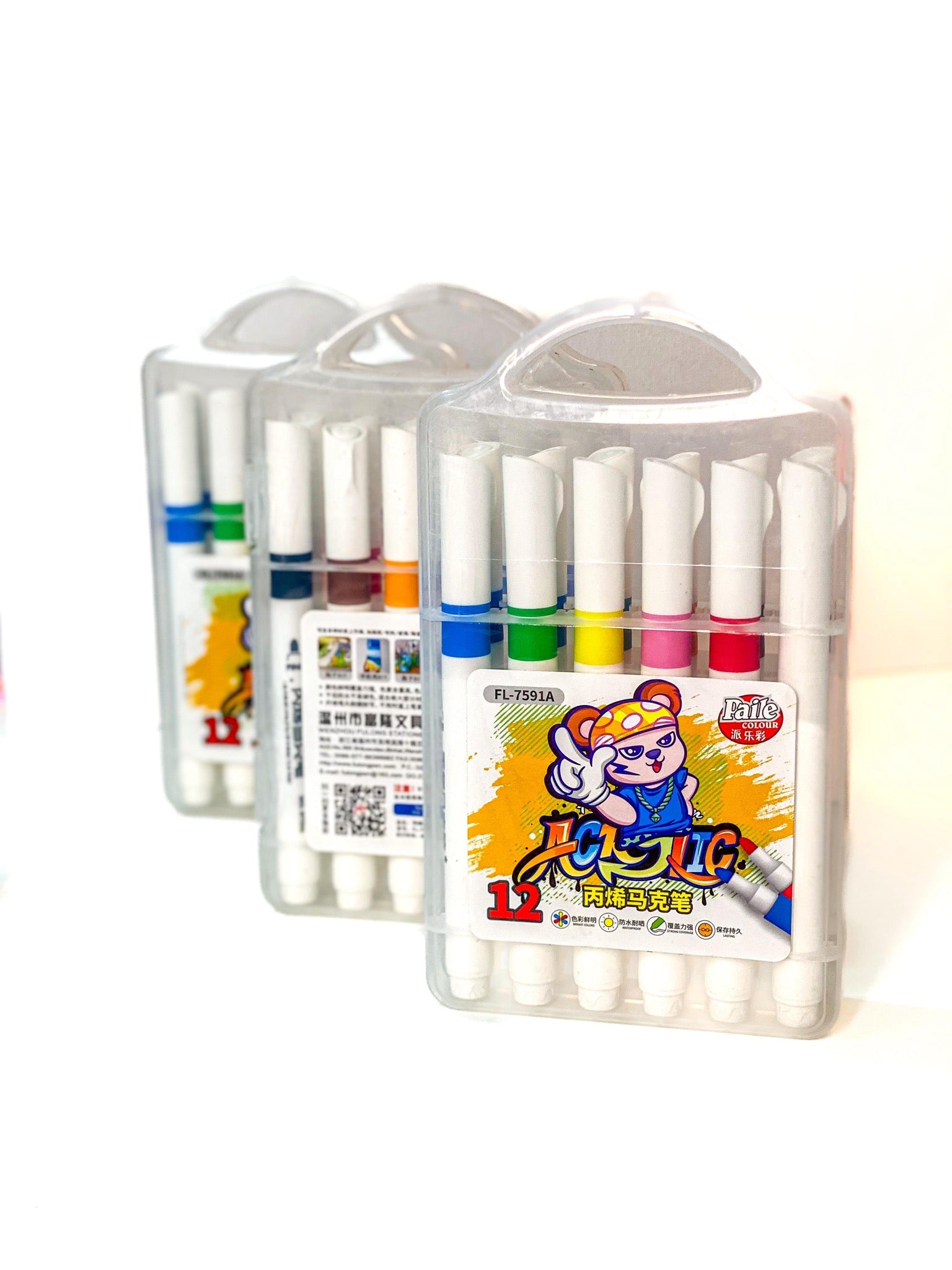 Acrylic Marker Pen Set – 12 Vibrant Colors
